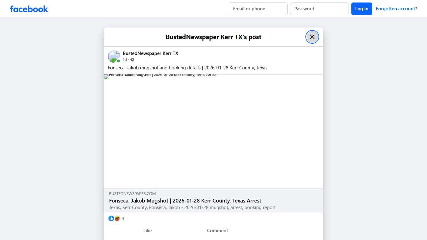 Fonseca, Jakob mugshot and... - BustedNewspaper Kerr TX Facebook