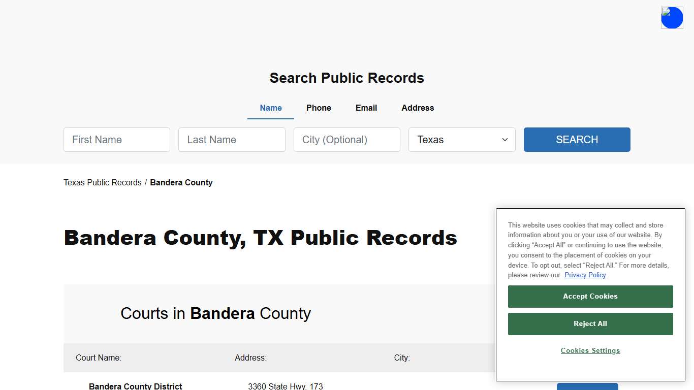 Bandera County, TX Public Court, Arrest and Inmate Records - ThePublicIndex